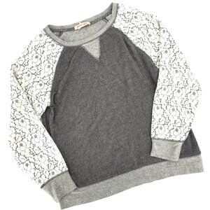 Philosophy Women's XL Lace Sleeved Mixed Media Top